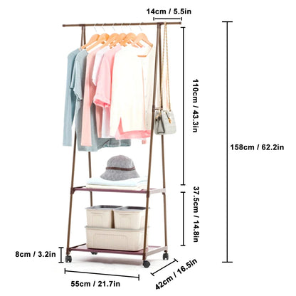 Triangle Coat Rack Steel Tube Removable Large Capacity Hanging Clothes Tree Quilt Shoes Bags Boxes Hanger Stand Organizer