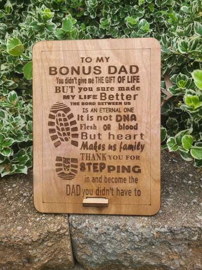 Bonus dad plaque