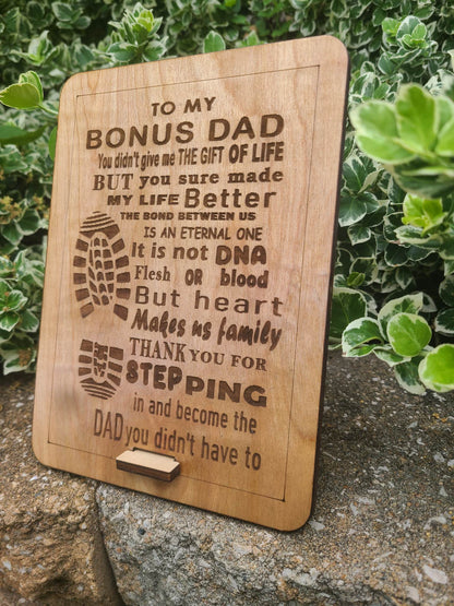 Bonus dad plaque