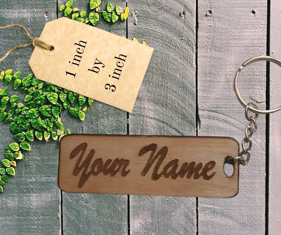 Custom wooden name keychain