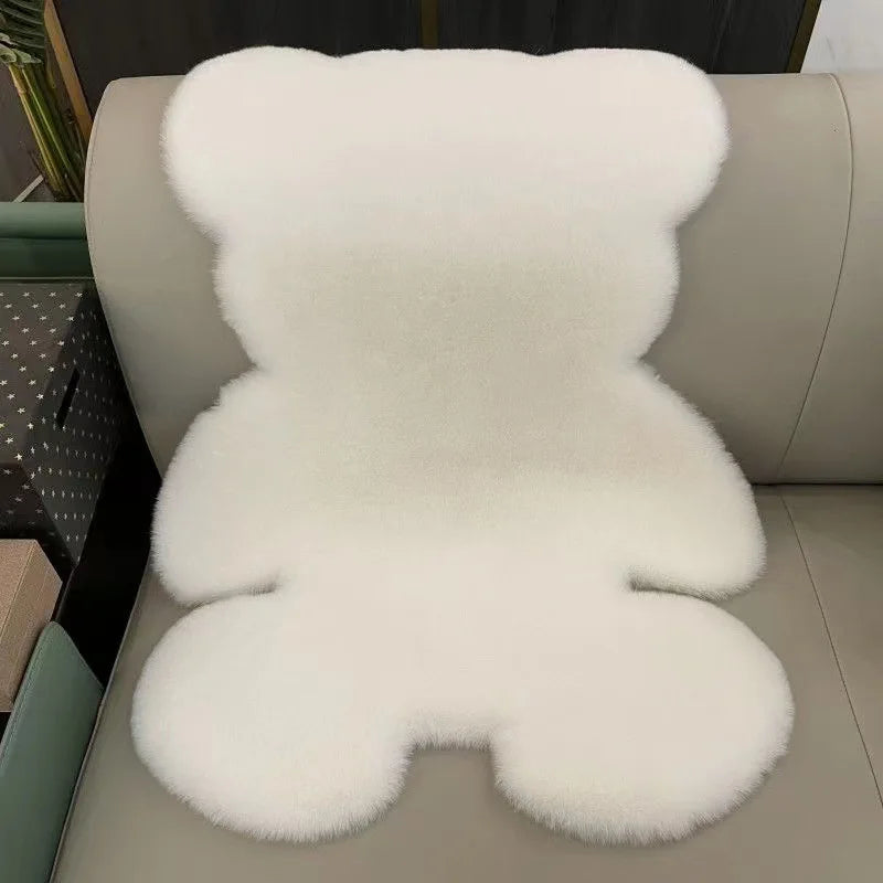 Children'S Room Floor Mat Sofa Living Room Carpet Bay Window Imitation Rabbit Fur Bear Rugs for Bedroom Kawaii Rug Faux Fur