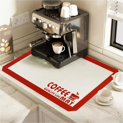 Silicone Table Mat for Coffee Machine, 1 Count Non-Slip Heat Resistant Coffee Machine Mat, Fashionable and Minimalist Coffee Mat, Household Coffee Bar Accessories