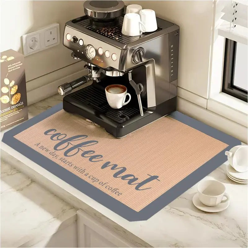 Silicone Table Mat for Coffee Machine, 1 Count Non-Slip Heat Resistant Coffee Machine Mat, Fashionable and Minimalist Coffee Mat, Household Coffee Bar Accessories