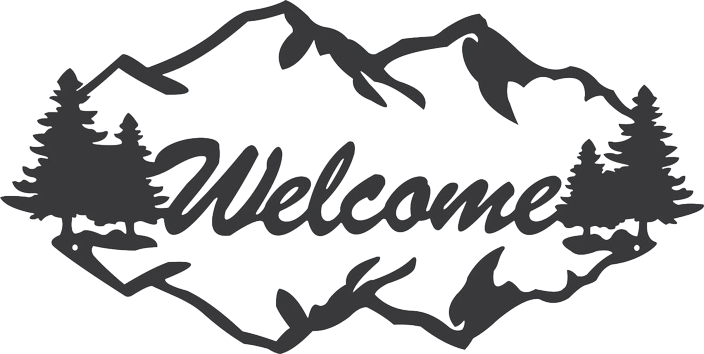 Welcome metal sign