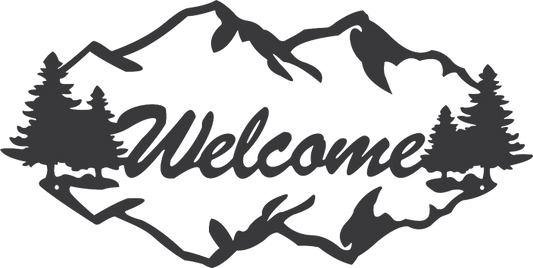 Welcome metal sign